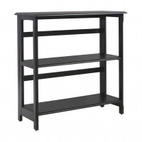 OSP Home Furnishings BKS27-BK Brookings 3 Shelf Bookcase in Black Finish with Folding Assembly